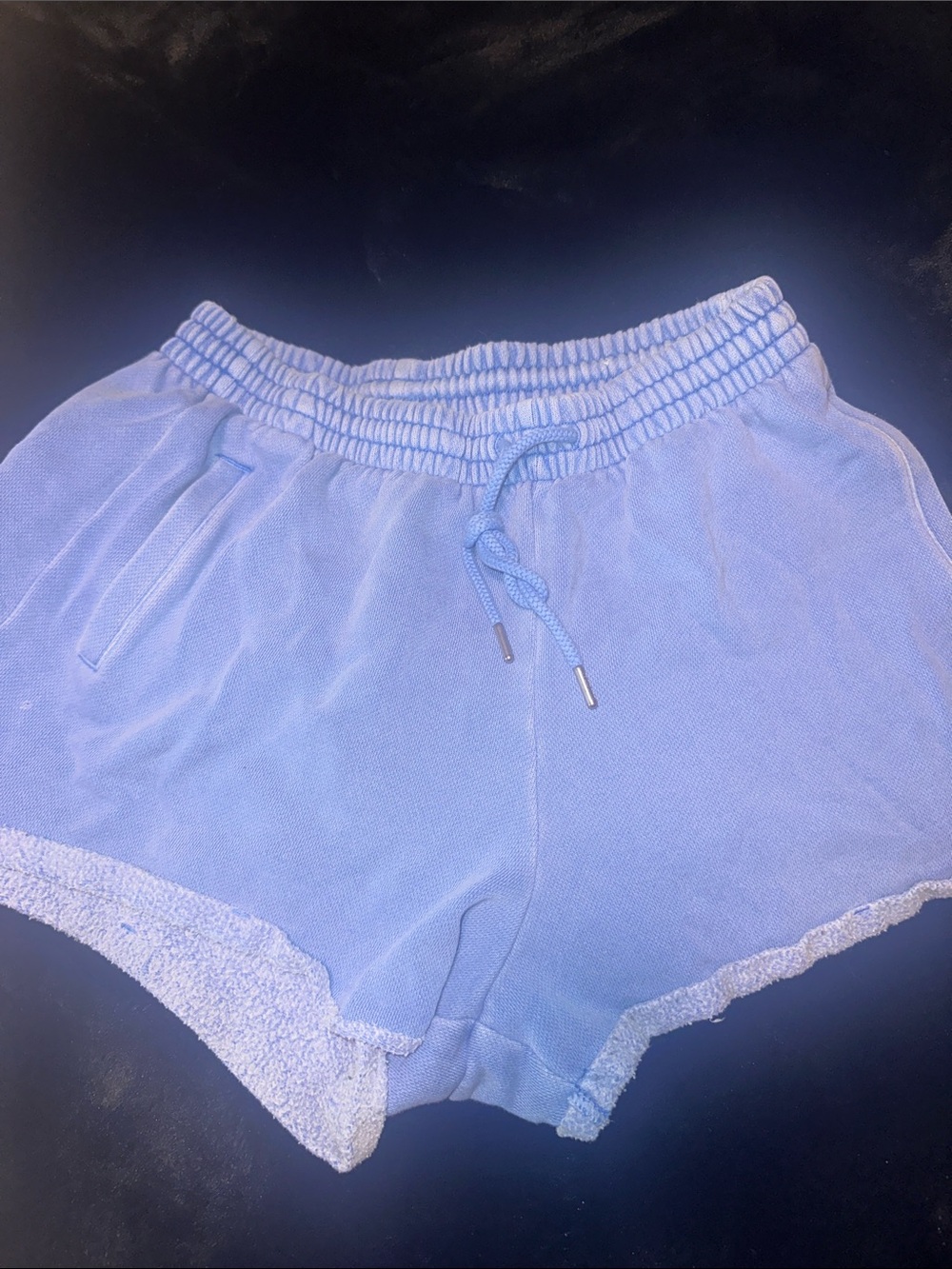Pink Victoria’s Secret blue sweatpants shorts with drawstring size small